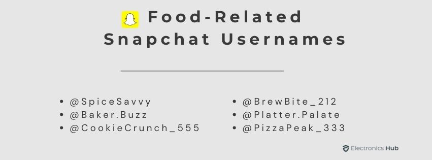 Food-Related Snapchat Usernames