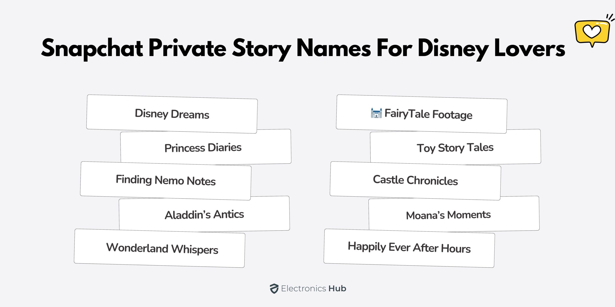 Snapchat Private Story Names for Disney Lovers