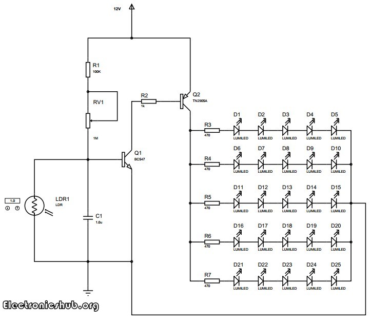 Auto Intensity Control of Powered Lights Circuit