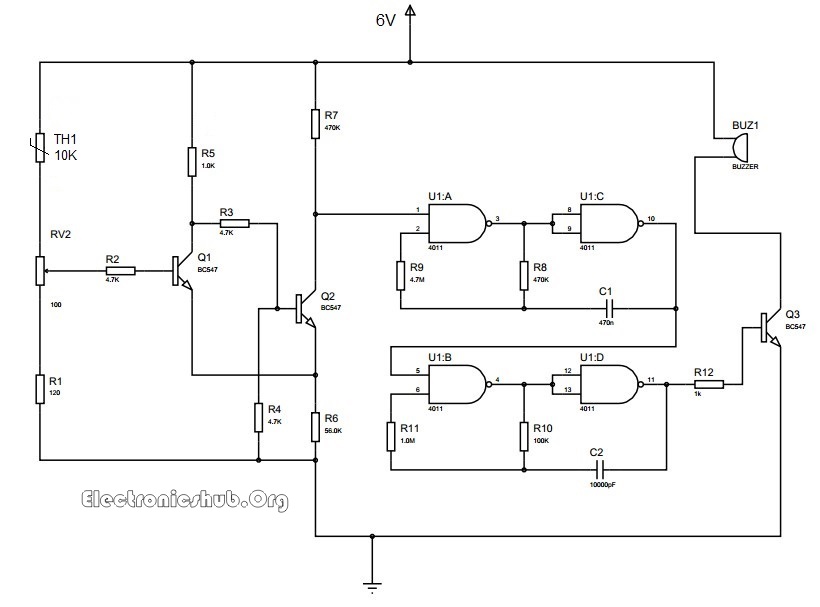 Temerature Sensor Circuit Diagram