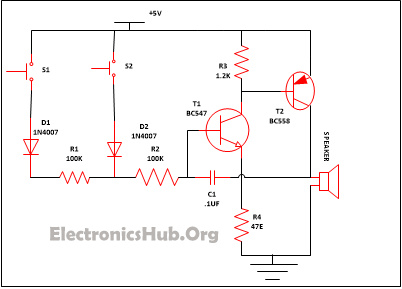 Simple Security Alarm Circuit Working And Applications