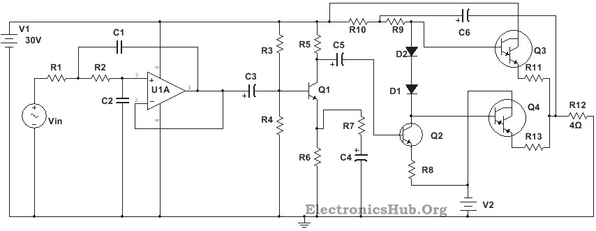 100w Subwoofer Amplifier Circuit Diagram Working And Applications