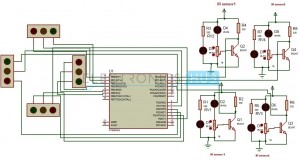 Density Based Traffic Lights System Circuit Diagram