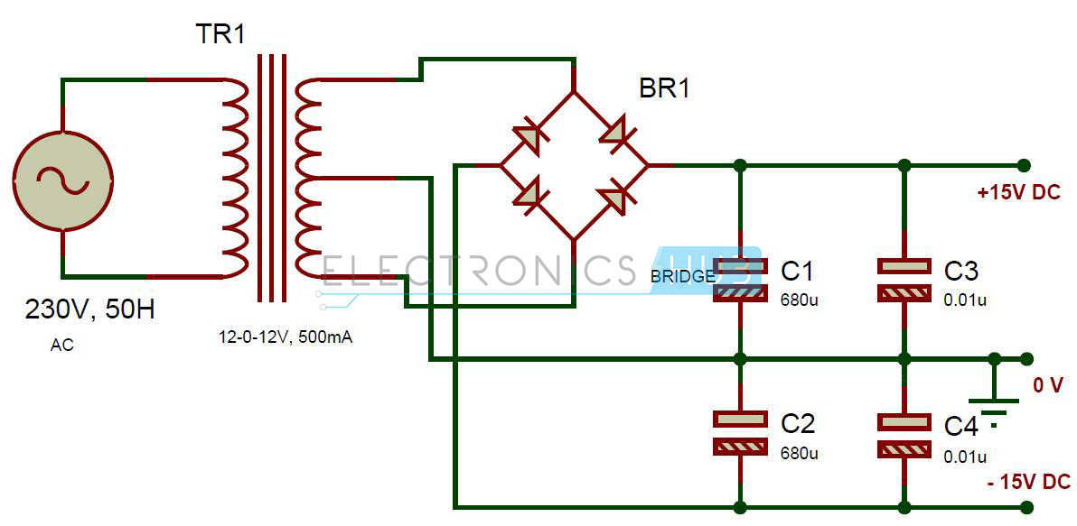 Circuit Diagram of Dual Power Supply