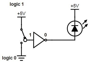 not gate circuit using diode