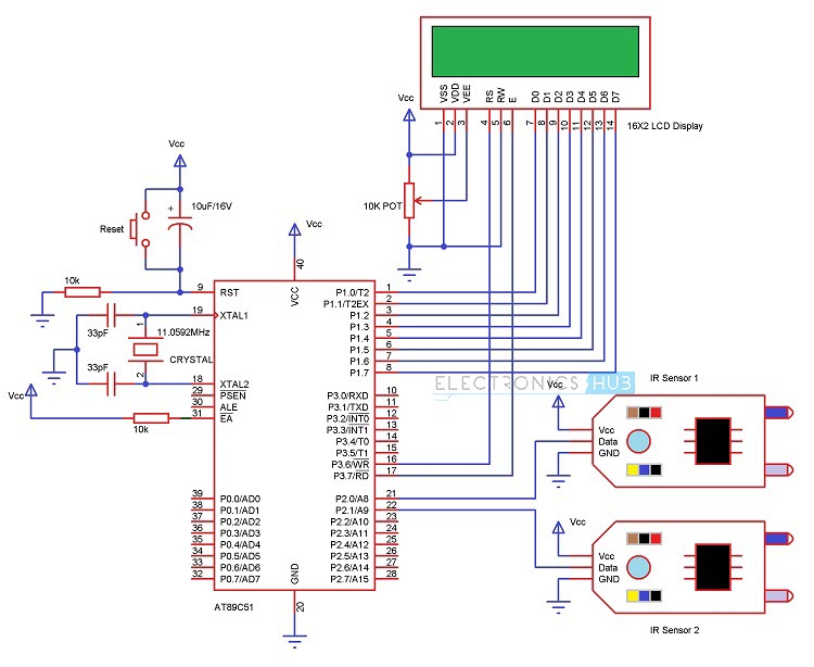 Bidirectional Visitor Counter Circuit Using 8051 Microcontroller 1023