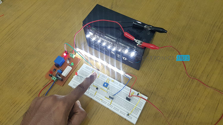 Automatic Emergency Light Circuit Diagram using LDR