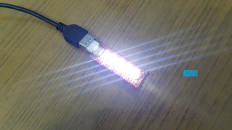 Bediende Uit kleurstof USB LED Lamp Circuit | 5v USB Light for Laptop