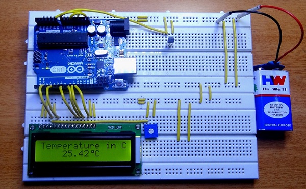 Arduino Nano thermometer takes room temperature