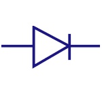 Image of the circuit symbol for a PN diode.