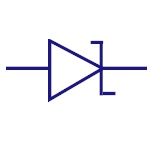 Image of the circuit symbol for a Zener diode.
