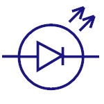 Image of the circuit symbol for an LED.