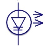 Image of the circuit symbol for a laser diode.