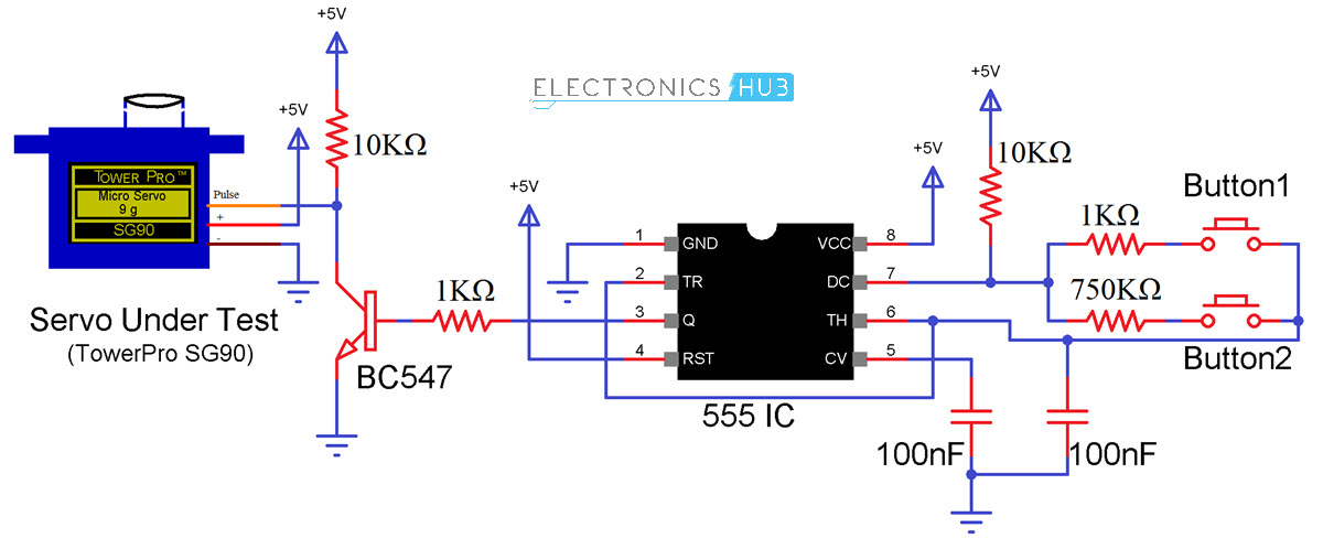 How To Make A Simple Servo Motor Tester Circuit Circuits Geek