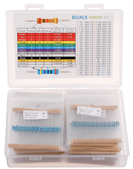 Resistor Assortment Kit - Set of 600 Assorted Resistors from 10