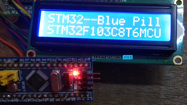 Interfacing 16X2 LCD with STM32F103C8T6   STM32 Blue Pill   LCD   Circuit  Code - 42