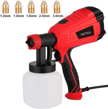AOBEN Paint Sprayer, 750W Hvlp Spray Gun, Electric Paint Gun with 4  Nozzles, 1000ml Container for Home and Outdoors, Painting Projects. Red