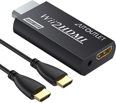 Nintendo WII HDMI converter with [[ HDMI cable]]