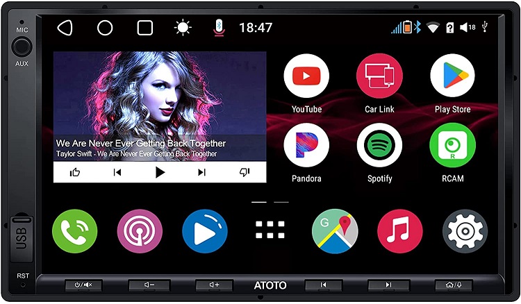  Hieha Car Stereo Compatible with Apple Carplay and Android  Auto, 7 Inch Double Din Stereo with Bluetooth, Touch Screen Radios MP5  Player with A/V Input, Backup Camera, Mirror Link, SWC 