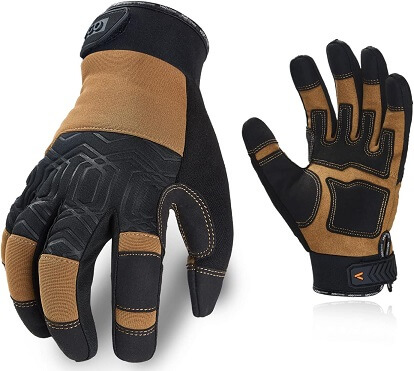 Generic FREETOO Mechanic Work Gloves, [Full Palm Protection] [Excellent  Grip] Working Gloves with Padded Leather for