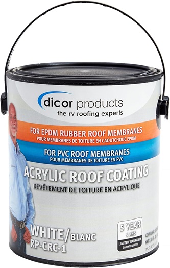Liquid Rubber RV Roof Coating - Solar Reflective Sealant - Waterproof -  Easy to Apply - Brilliant White,1 Gallon 
