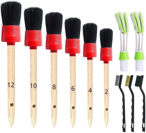  HMPLL 10pcs Auto Car Detailing Brush Set Car Interior Cleaning  Kit Includes 5 Boar Hair Detail Brush,3 Wire Brush, 2 Air Vent Brush for  Cleaning Car Interior Exterior, Dashboard Engines Leather