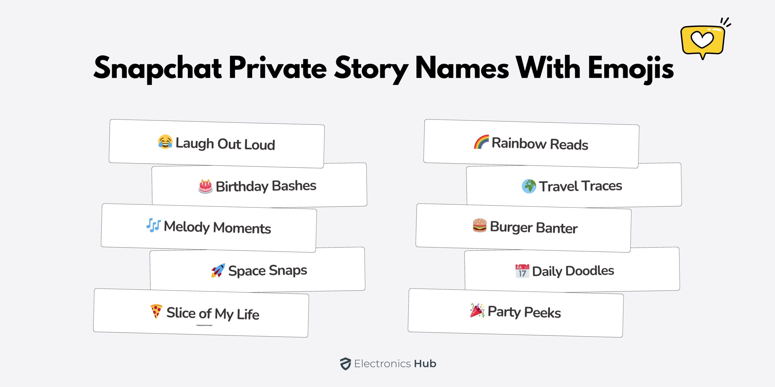 Snapchat Private Story Names with Emojis
