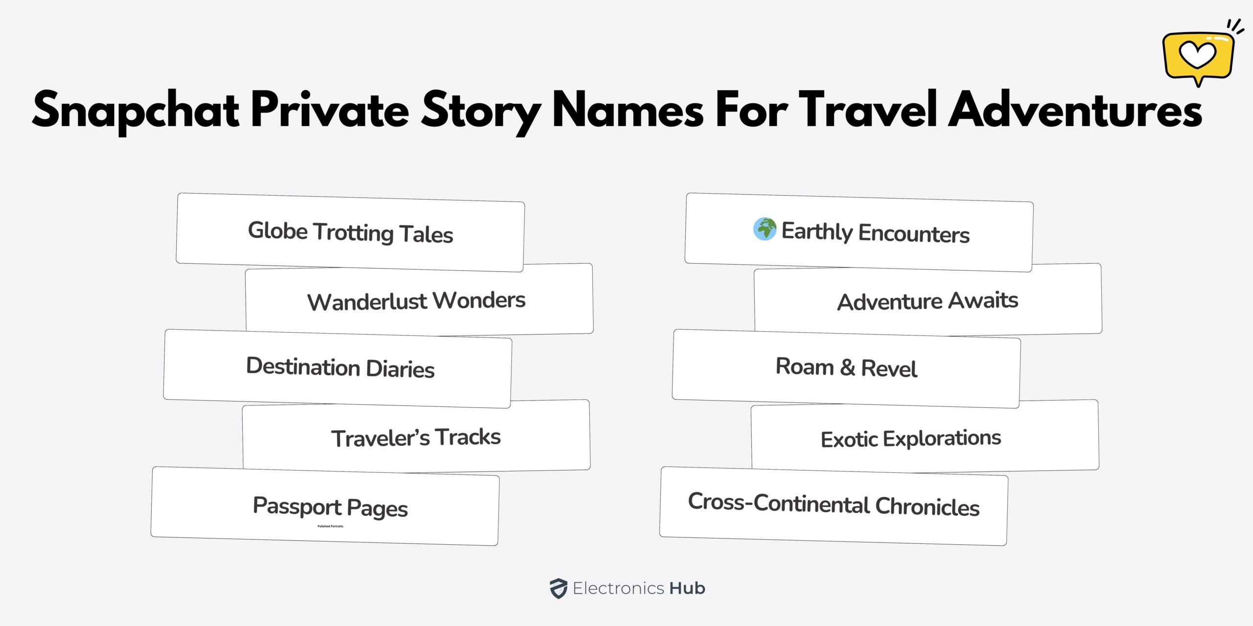 Snapchat Private Story Names for Travel Adventures