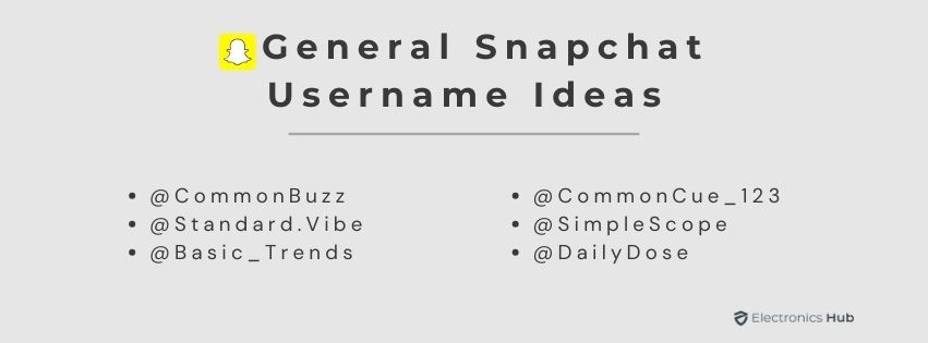 General Snapchat Usernames