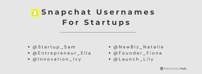 Snapchat Usernames for Startups