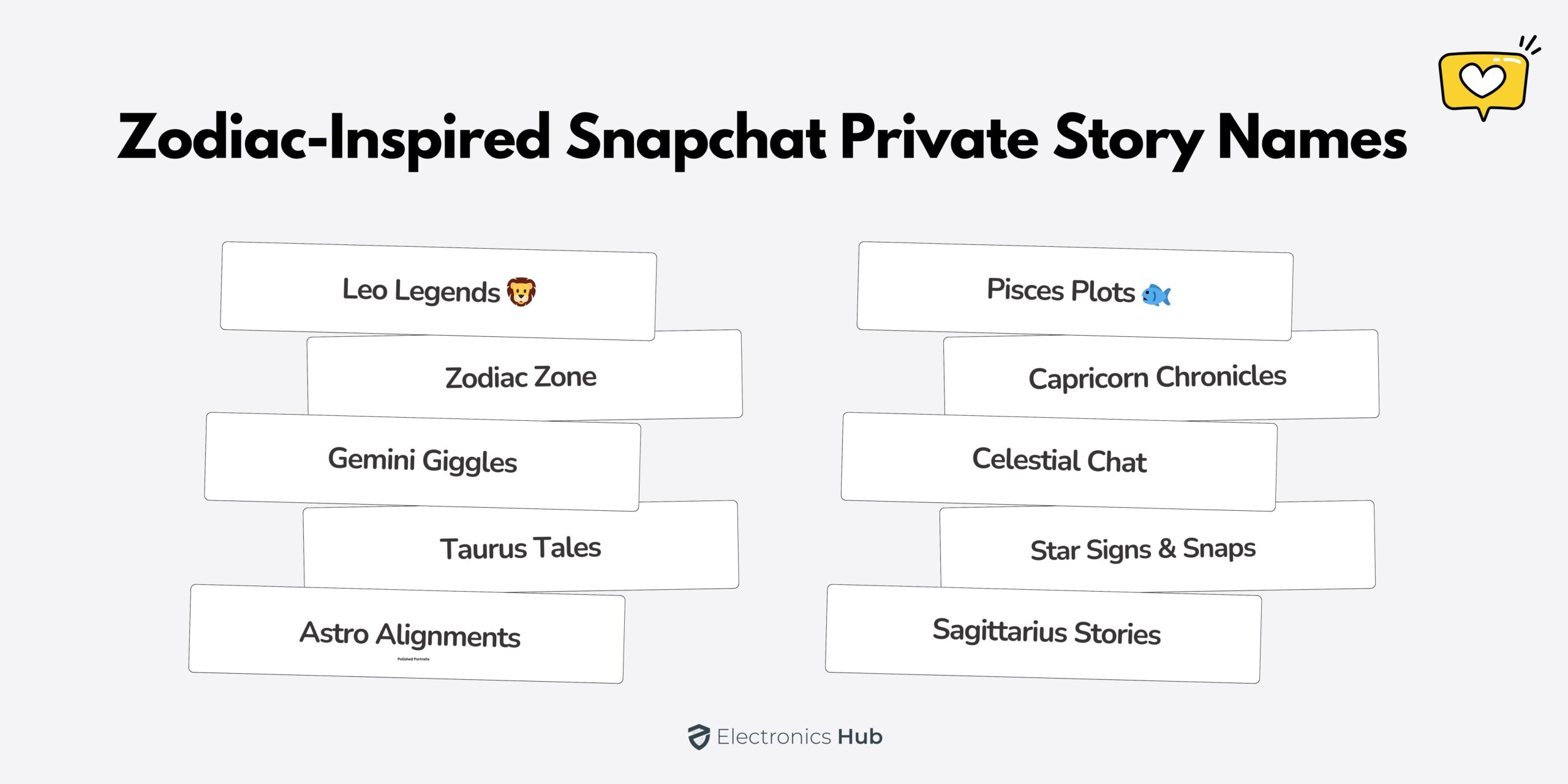 Zodiac-Inspired Snapchat Private Story Names