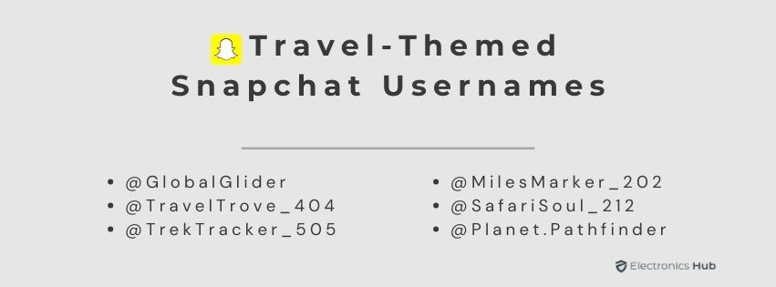 Travel-Themed Snapchat Usernames