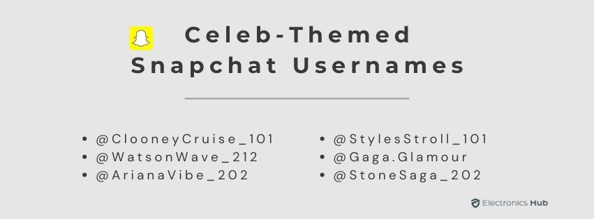 Celeb-Themed Snapchat Usernames