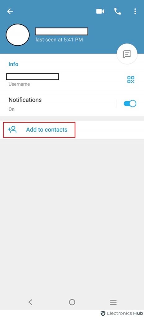 Add to Contacts Android-add a person on telegram
