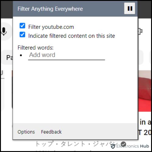 Add word-block youtube channel from showing up