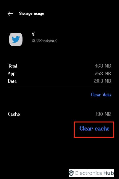 Clear cache - remove twitter search history