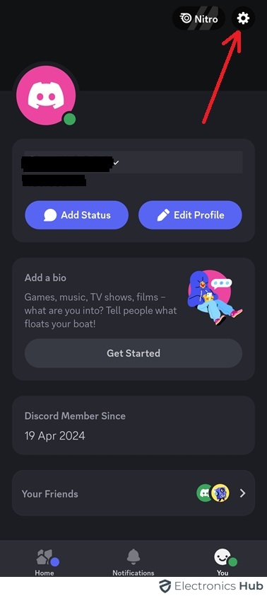 Click on settings-font changer discord
