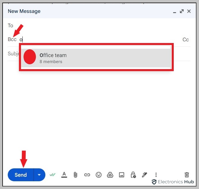 Compose window-how to create mailing lists