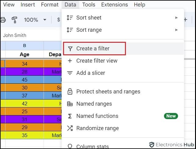 Create a filter-autosort googlesheet