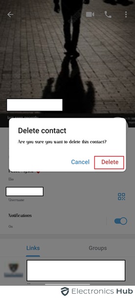 Delete Contact-telegram remove contact