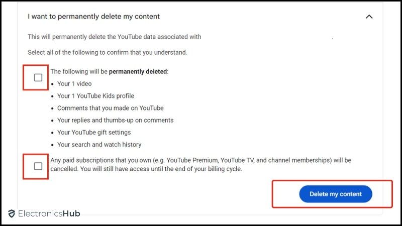 Delete My Content-delete channel on youtube