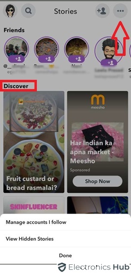 Discover Page to View Stories