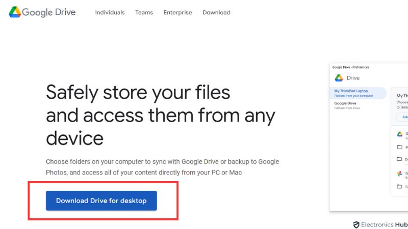Download - adding google drive to file explorer
