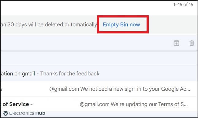 Empty trash in Gmail-delete recycle bin Gmail