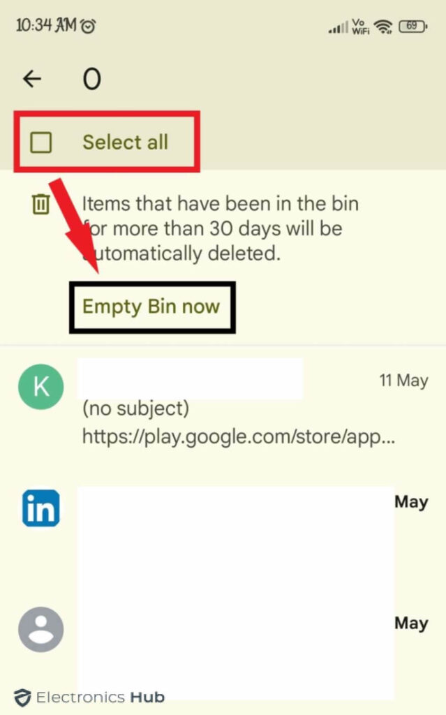Empty trash on Android-empty my Gmail trash