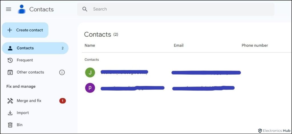 Gmail contacts list-list of contacts in gmail