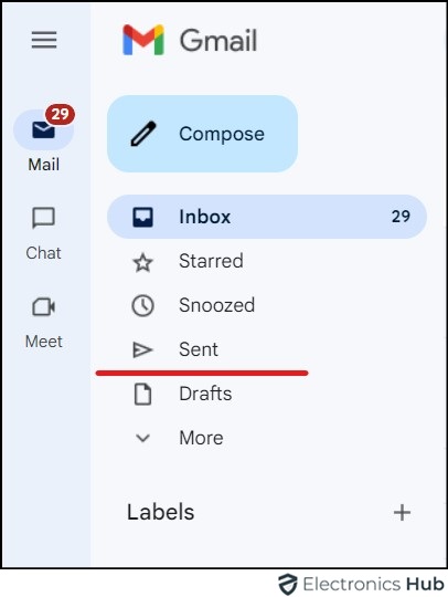 Gmail sent folder