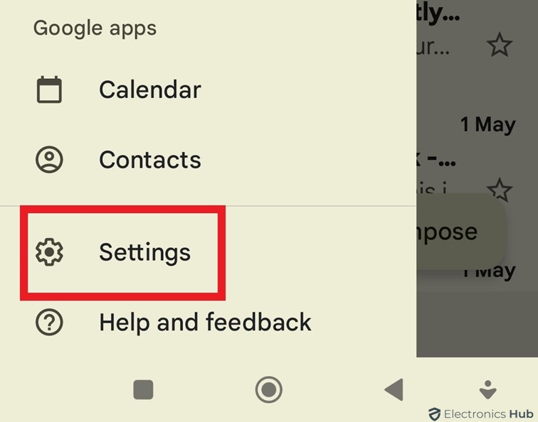 Gmail settings- Android