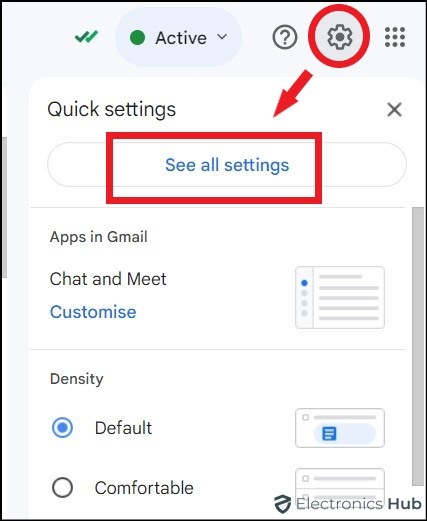 Gmail settings- Desktop