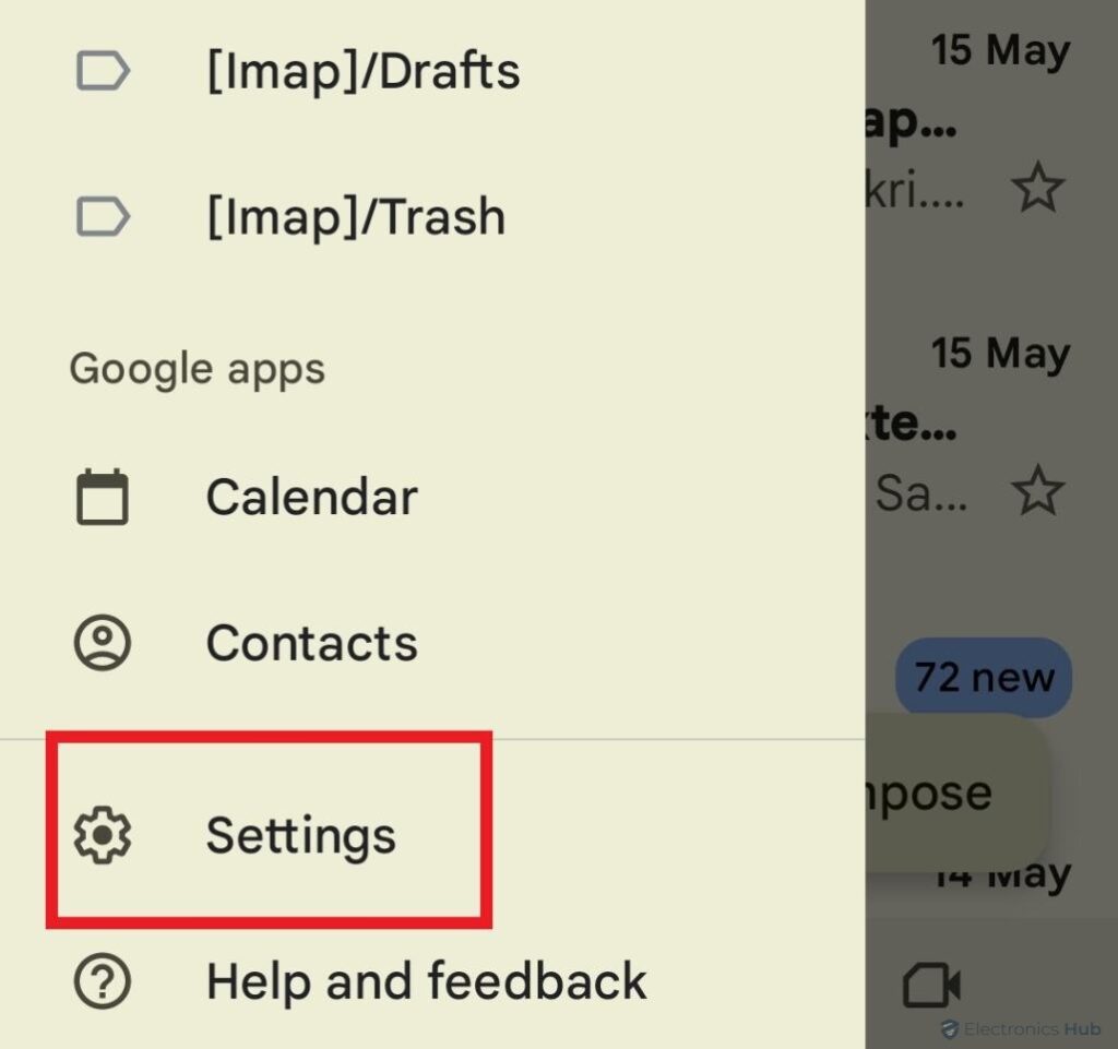 Gmail settings- Mobile